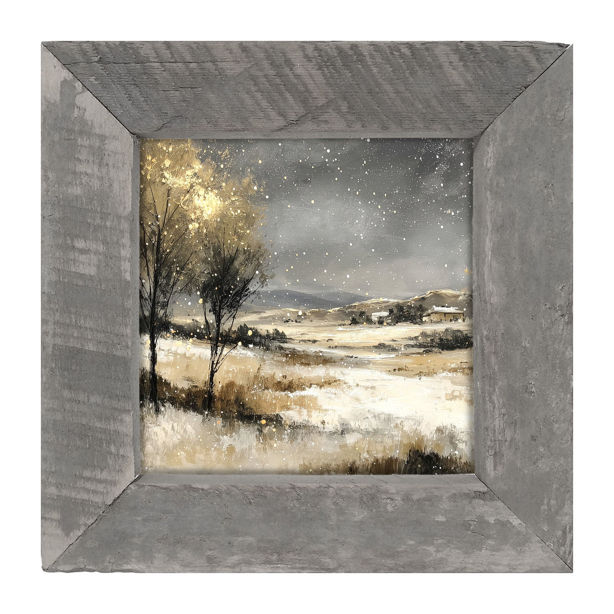 Snow Falling on a Field - Framed Art