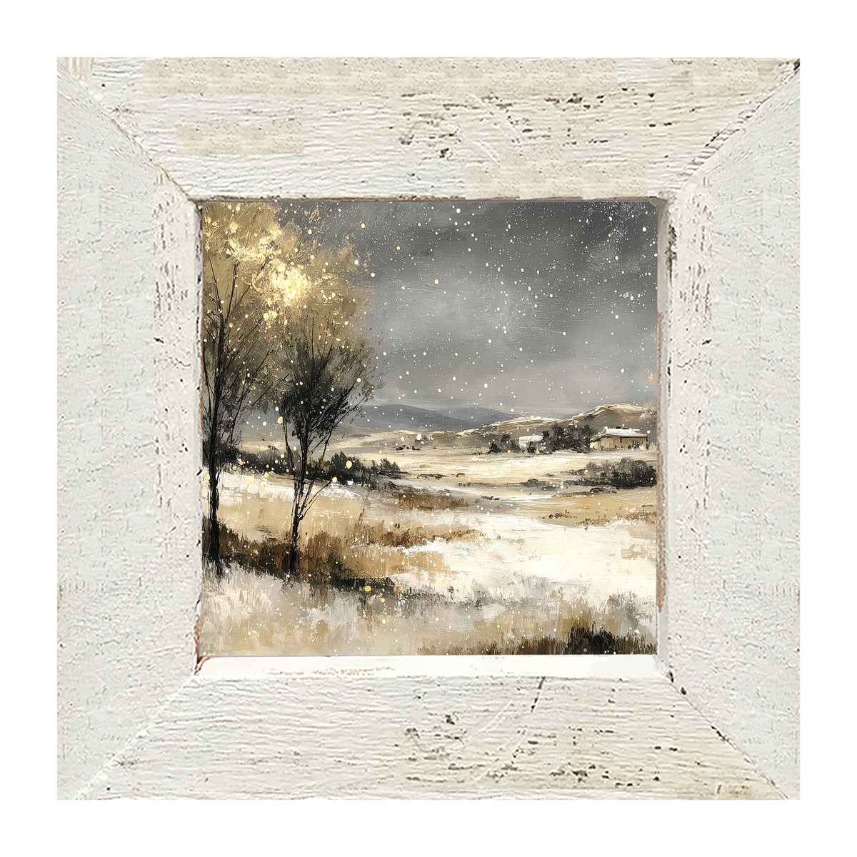Snow Falling on a Field - Framed Art