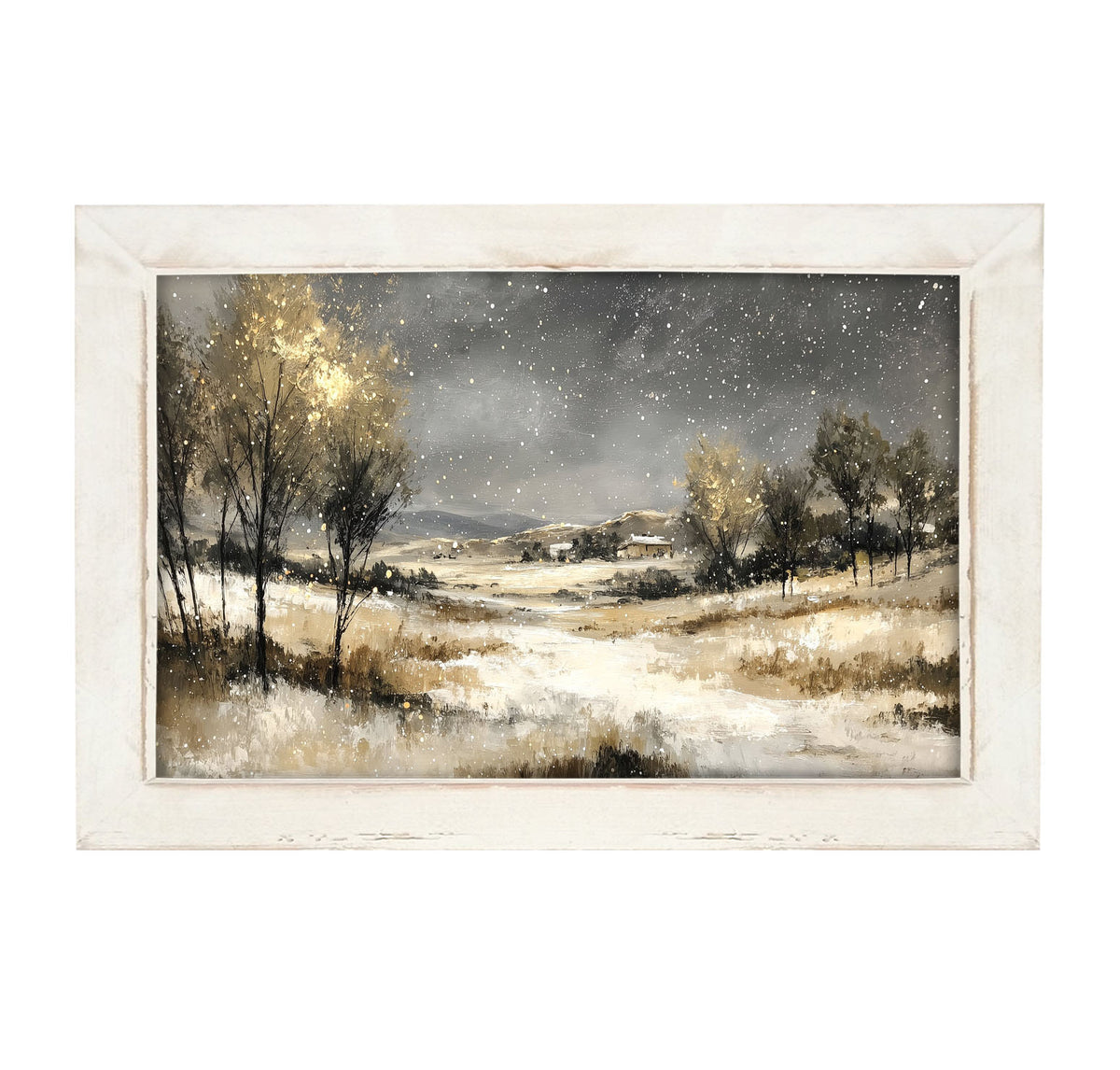 Snow Falling on a Field - Framed Art