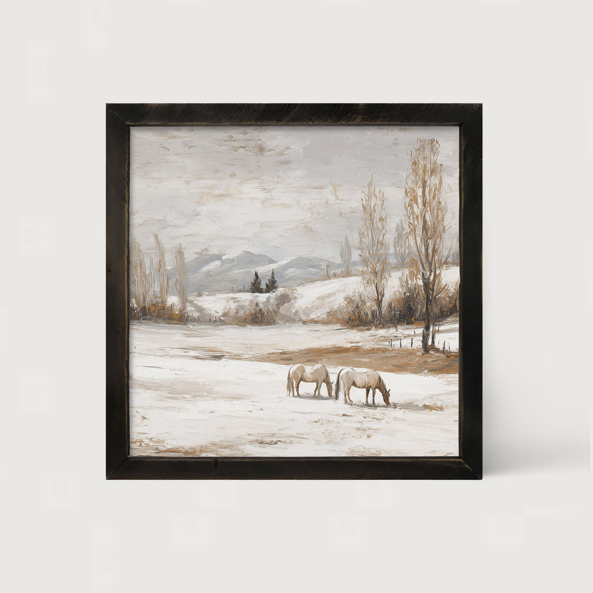 Horses in a Snowy Field