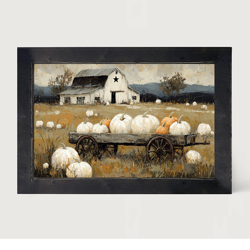 Pumpkin Wagon near Barn