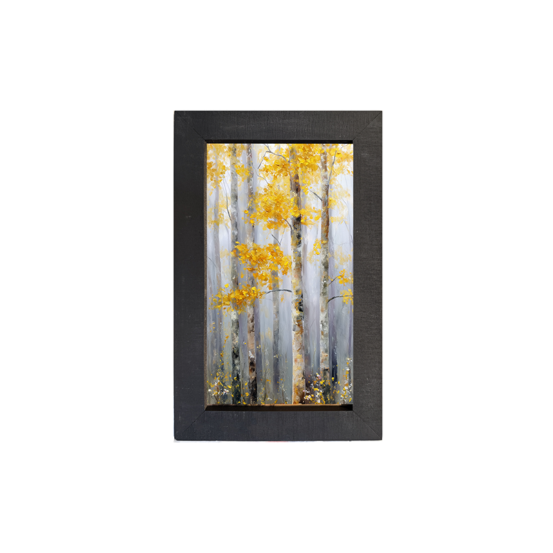 Golden Leaves in the Woods - Framed Art