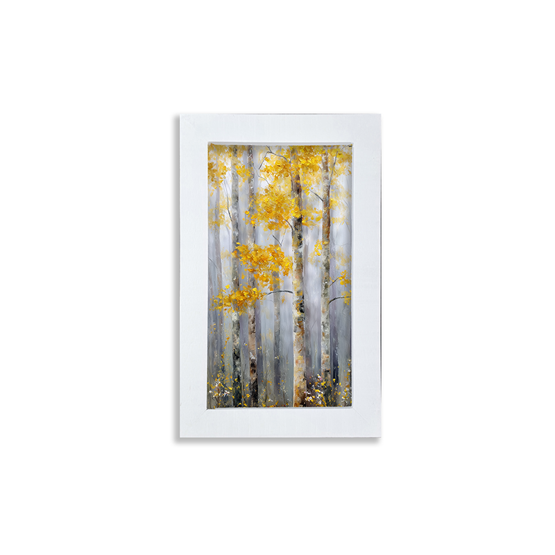 Golden Leaves in the Woods - Framed Art