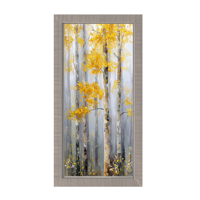 Golden Leaves in the Woods - Framed Art
