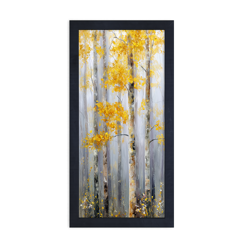 Golden Leaves in the Woods - Framed Art