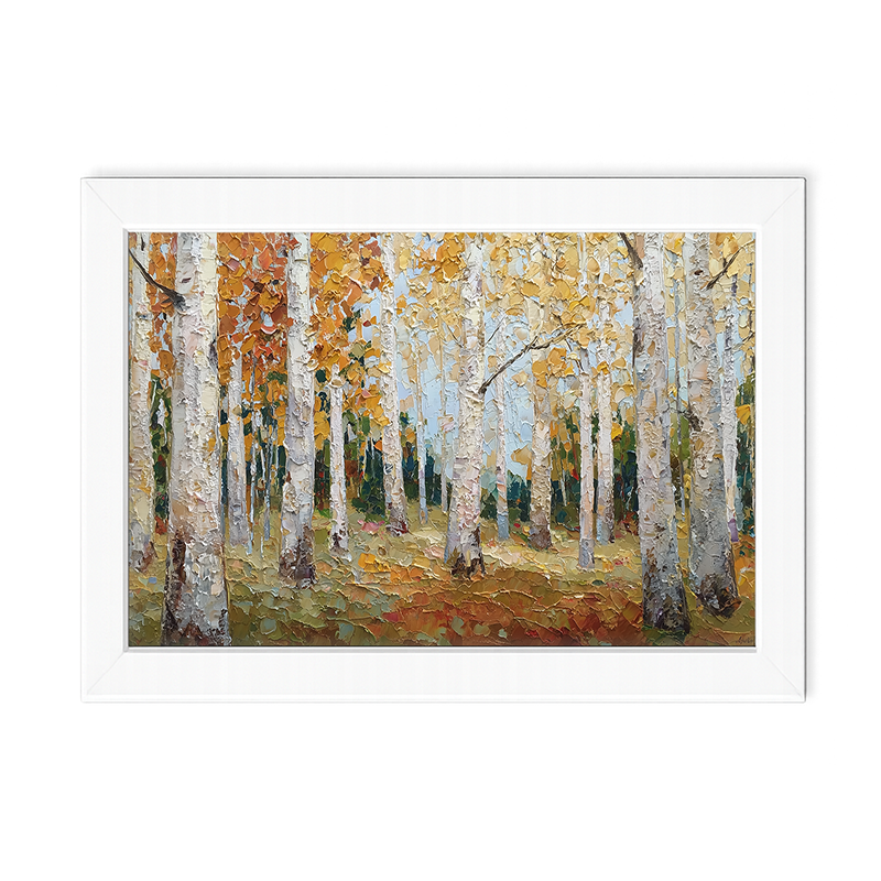 Autumn Country - Golden Trees - Framed Art
