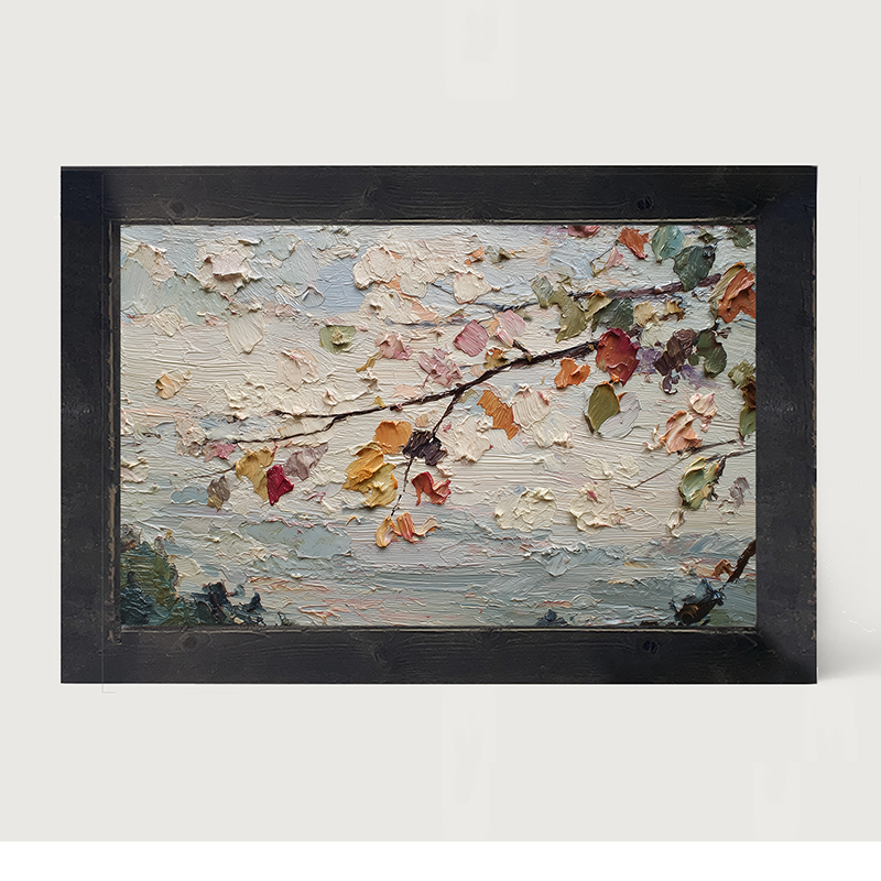 Autumn Country - Leaves on Branch - Framed Art