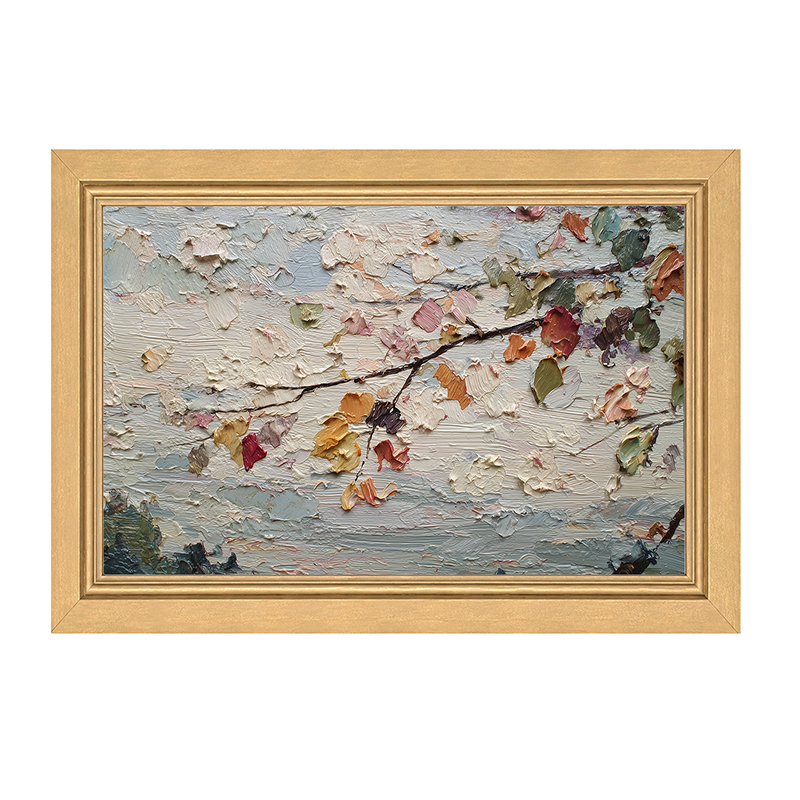 Autumn Country - Leaves on Branch - Framed Art