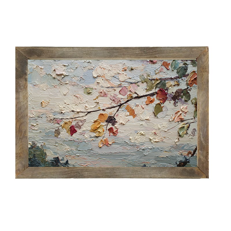 Autumn Country - Leaves on Branch - Framed Art