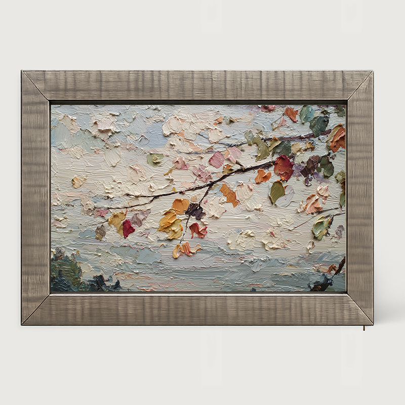 Autumn Country - Leaves on Branch - Framed Art