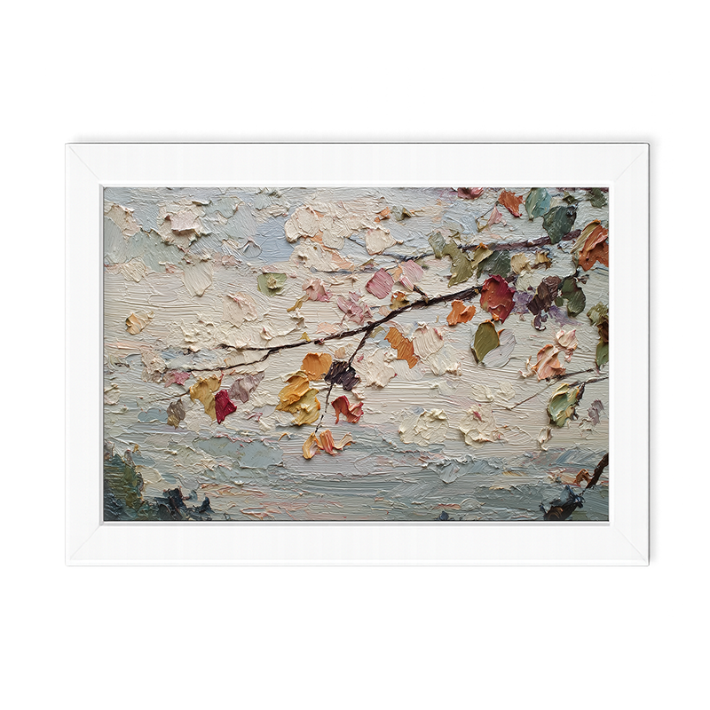 Autumn Country - Leaves on Branch - Framed Art
