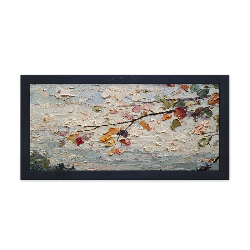 Autumn Country - Leaves on Branch - Framed Art
