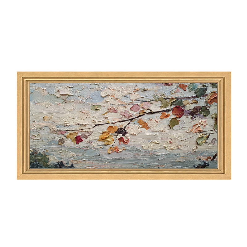 Autumn Country - Leaves on Branch - Framed Art