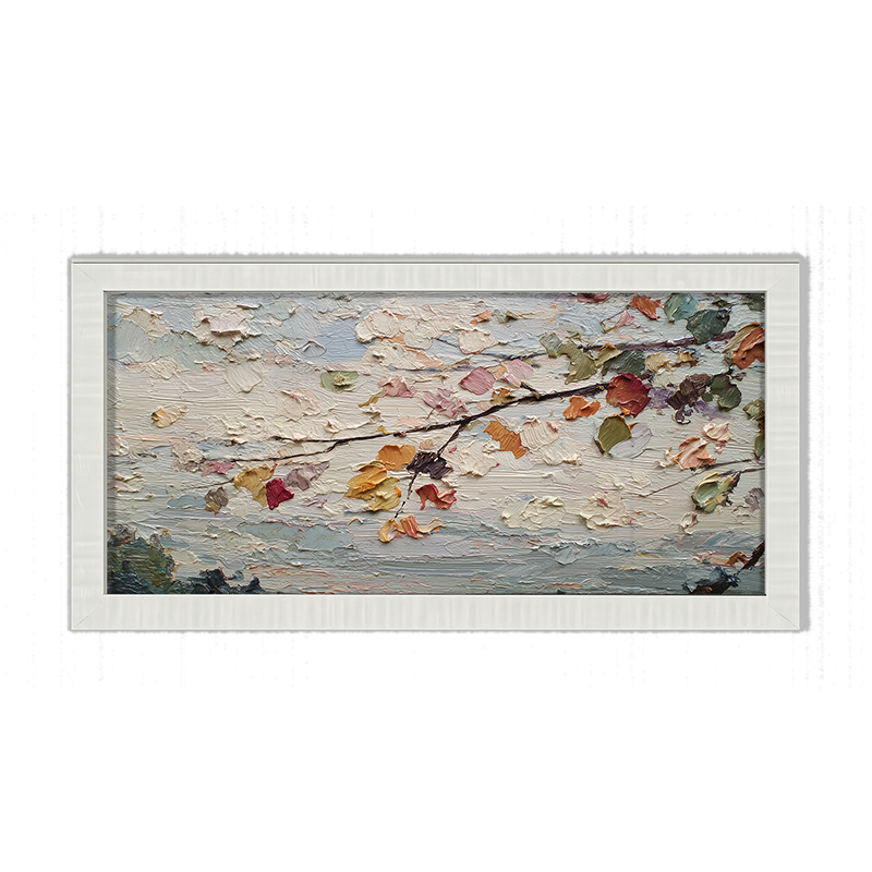 Autumn Country - Leaves on Branch - Framed Art