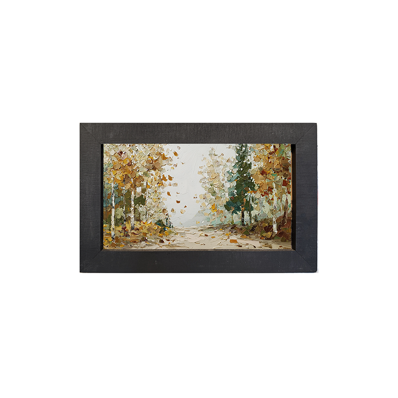 Autumn Country - Trees along Road - Framed Art