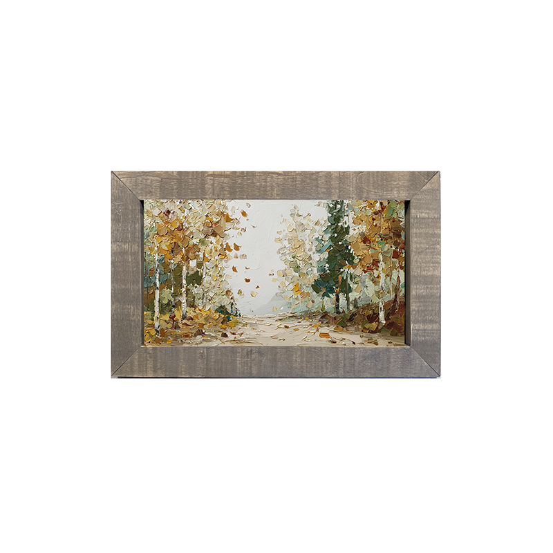 Autumn Country - Trees along Road - Framed Art