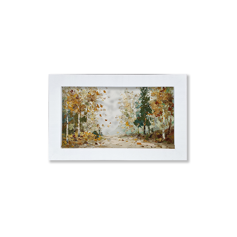 Autumn Country - Trees along Road - Framed Art