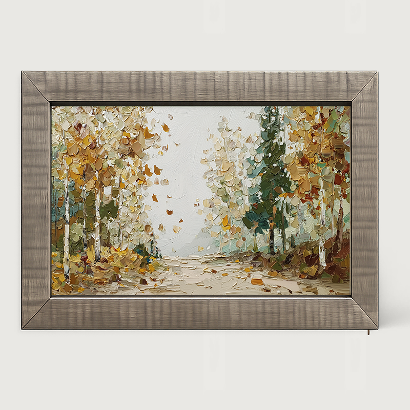 Autumn Country - Trees along Road - Framed Art