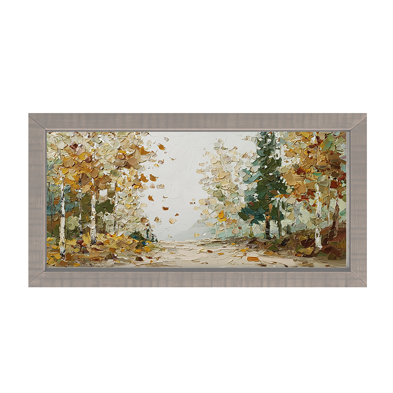 Autumn Country - Trees along Road - Framed Art