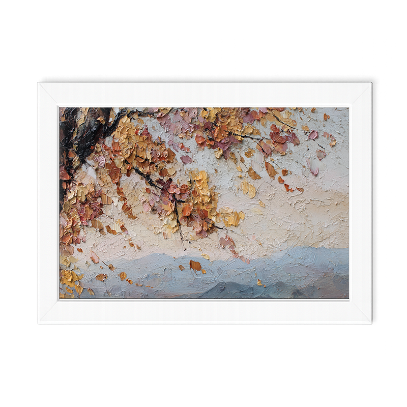 Autumn Country - Mountains in the Distance - Framed Art