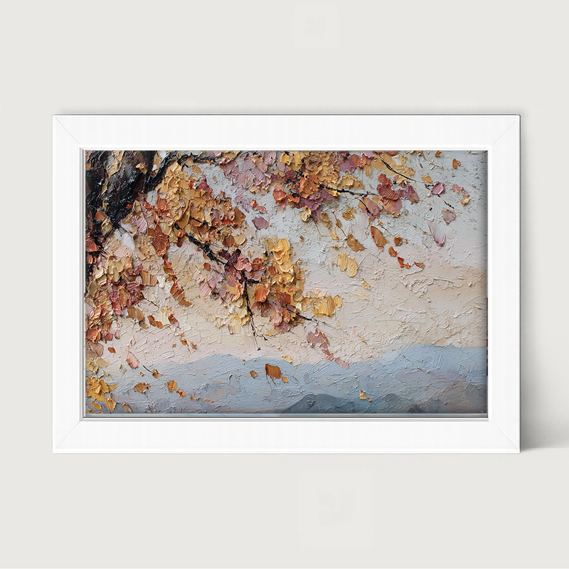Autumn Country - Mountains in the Distance - Framed Art