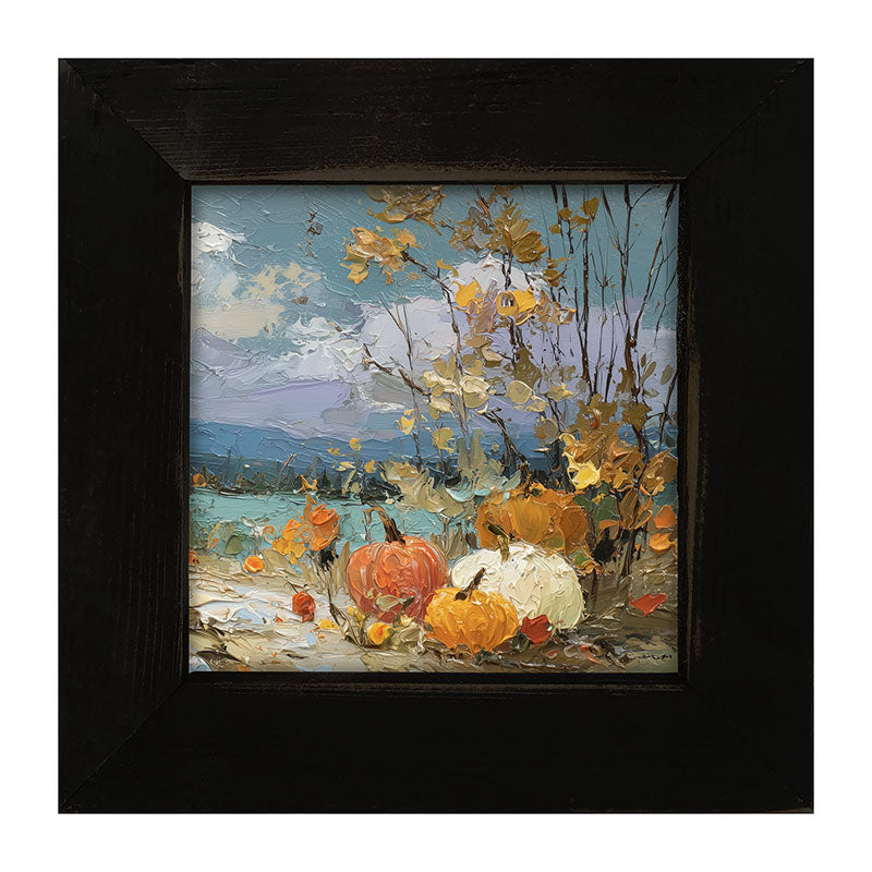 Pumpkin Country - Small Pumpkins along Path - Framed Art