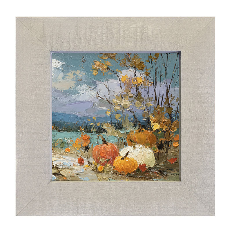 Pumpkin Country - Small Pumpkins along Path - Framed Art