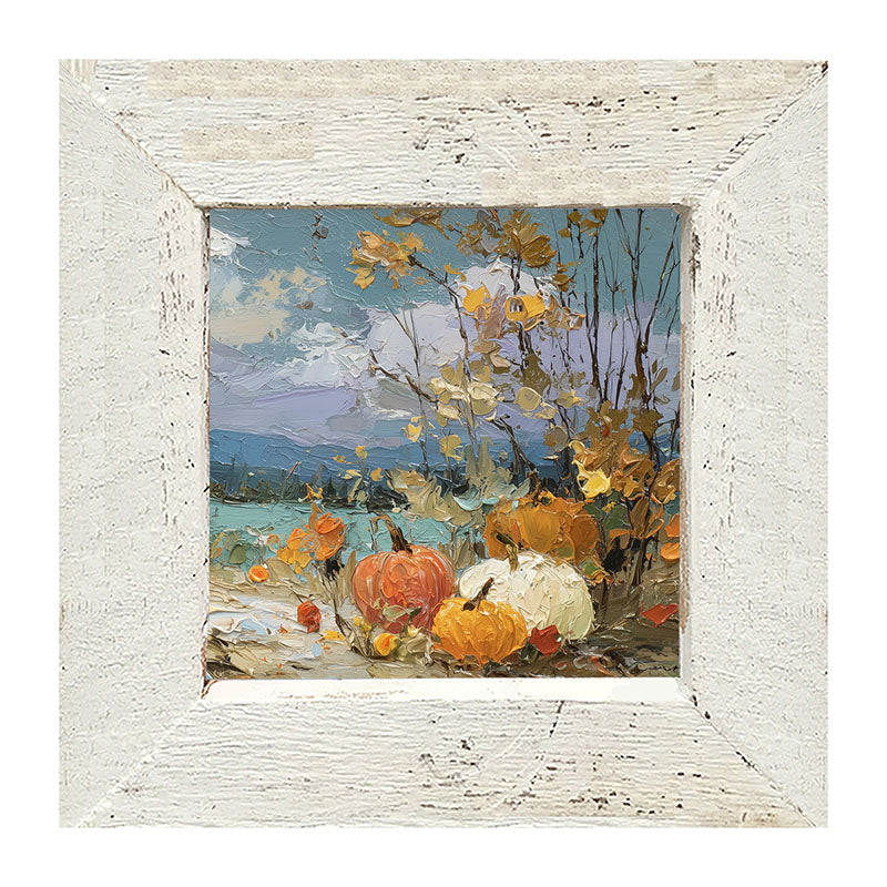Pumpkin Country - Small Pumpkins along Path - Framed Art