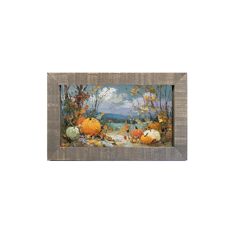 Pumpkin Country - Path with Pumpkins - Framed Art