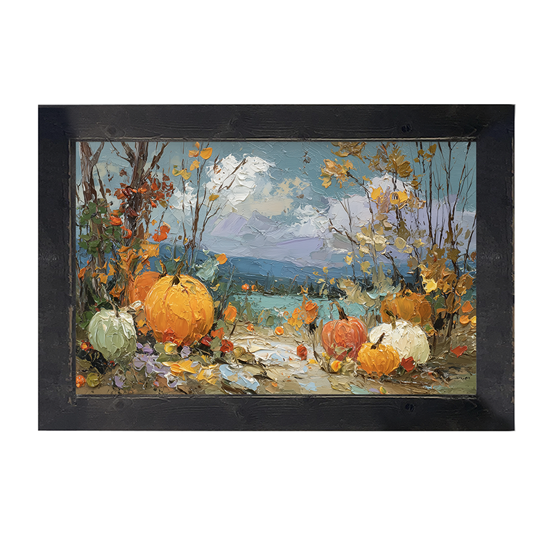 Pumpkin Country - Path with Pumpkins - Framed Art