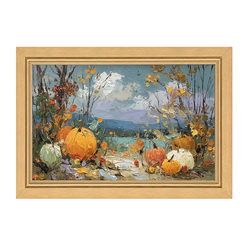 Pumpkin Country - Path with Pumpkins - Framed Art