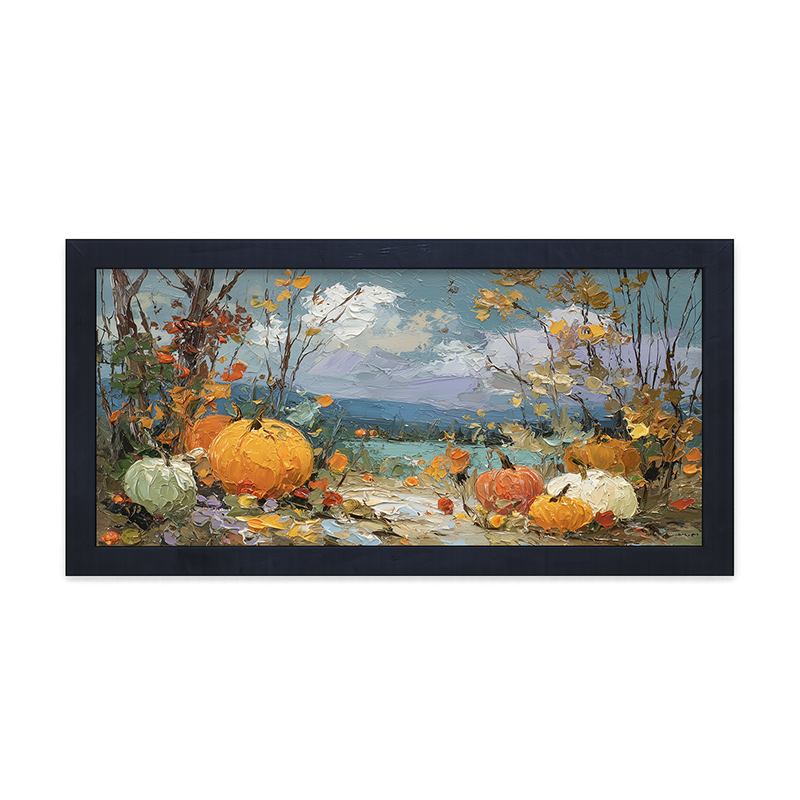 Pumpkin Country - Path with Pumpkins - Framed Art