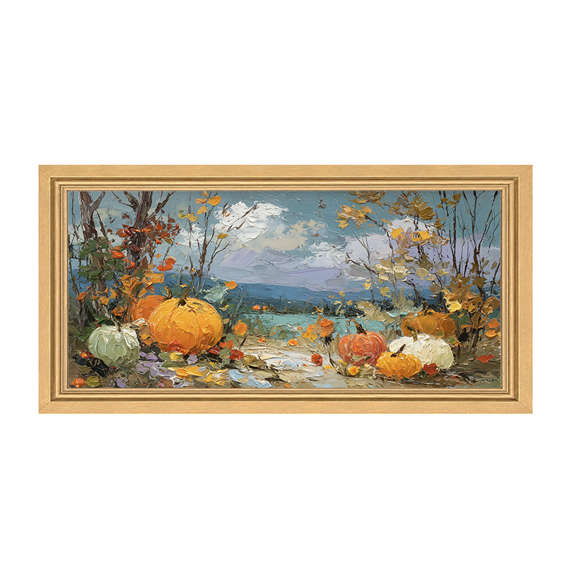 Pumpkin Country - Path with Pumpkins - Framed Art