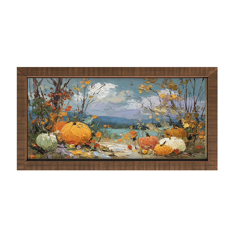 Pumpkin Country - Path with Pumpkins - Framed Art
