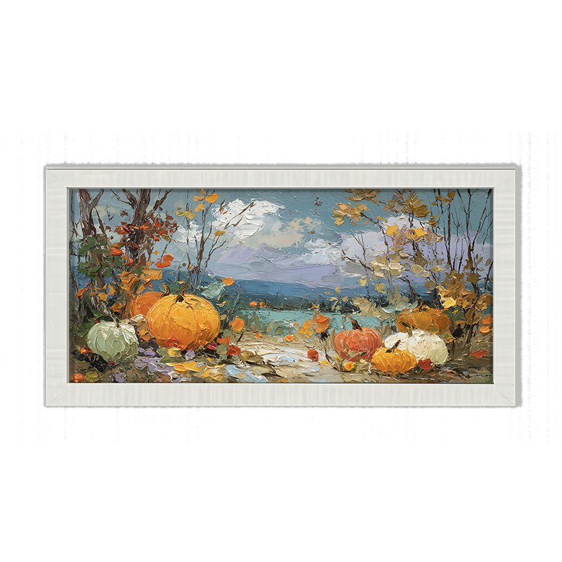 Pumpkin Country - Path with Pumpkins - Framed Art