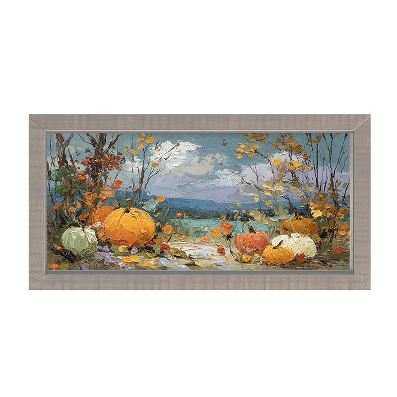 Pumpkin Country - Path with Pumpkins - Framed Art