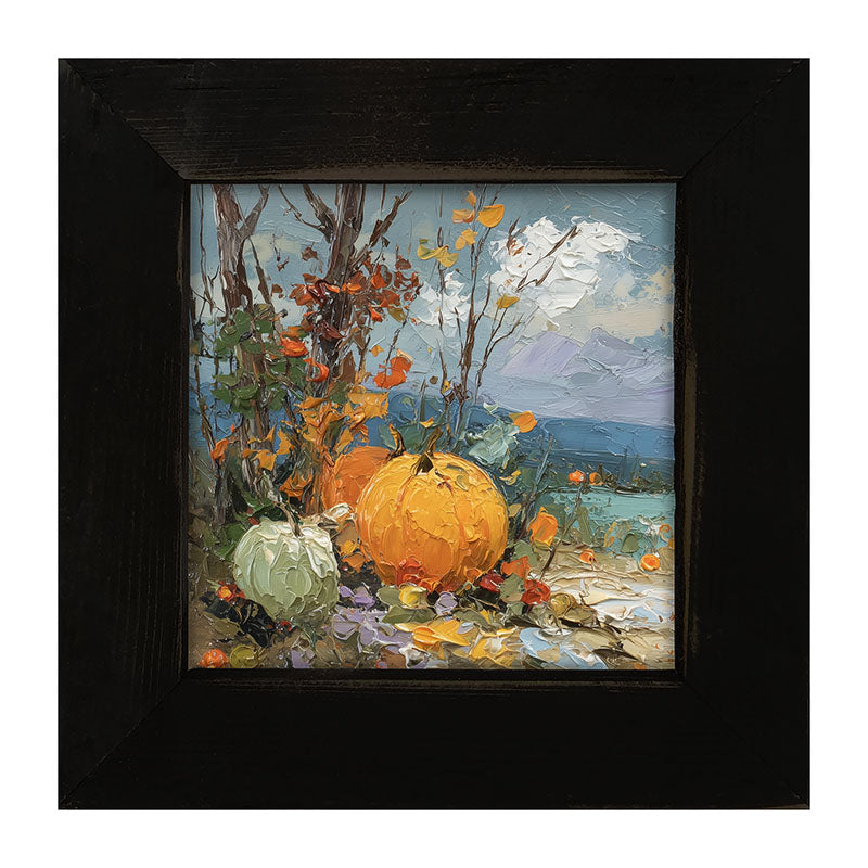Pumpkin Country - Large Pumpkins along Path - Framed Art