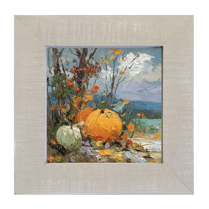Pumpkin Country - Large Pumpkins along Path - Framed Art