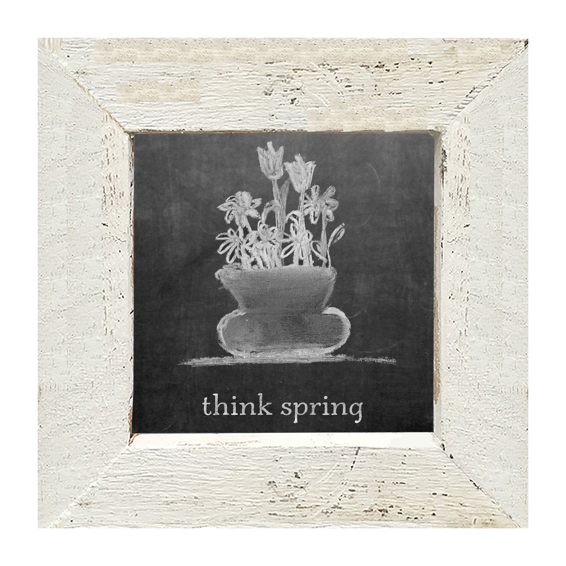 Chalk Think Spring - Framed art