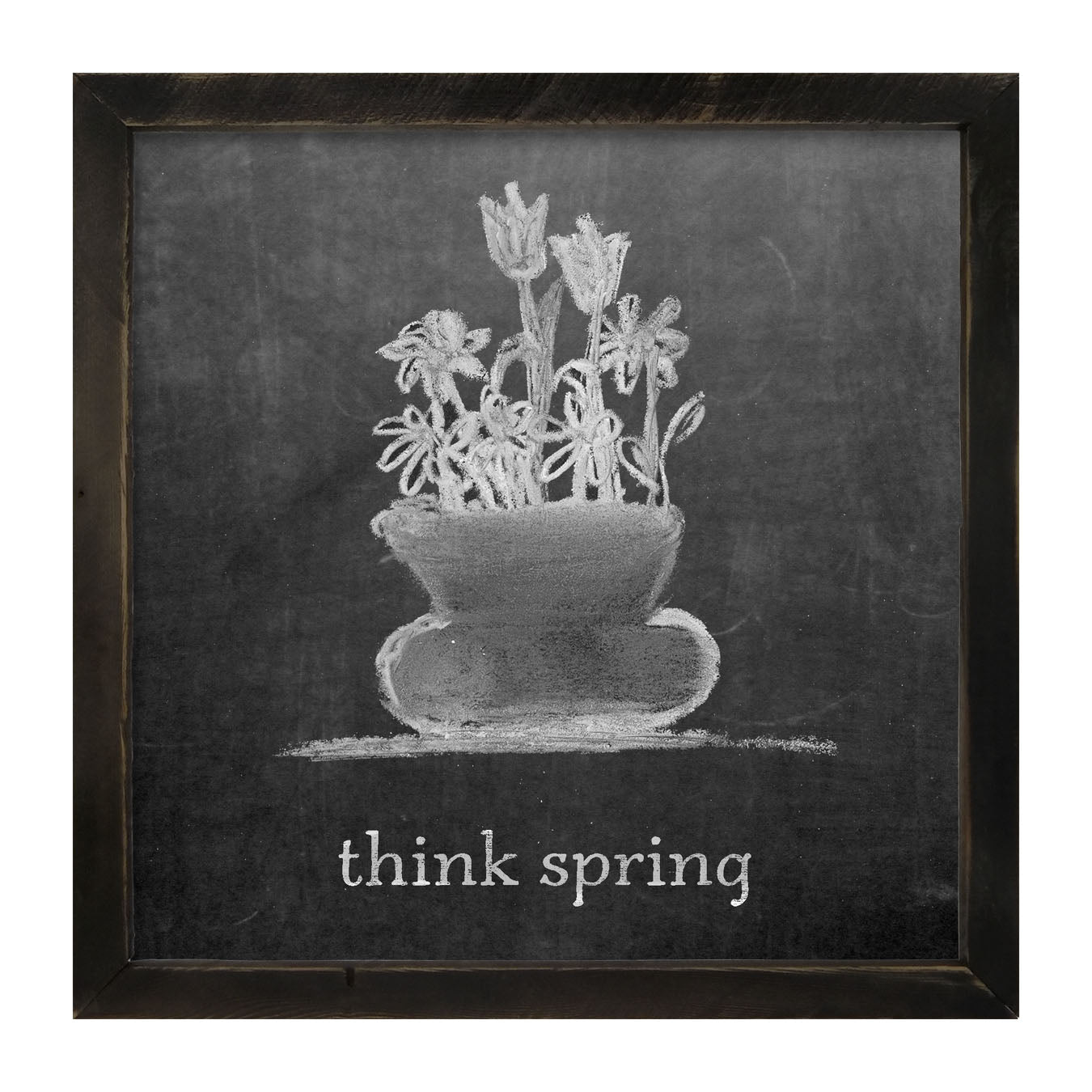 Chalk Think Spring - Framed art