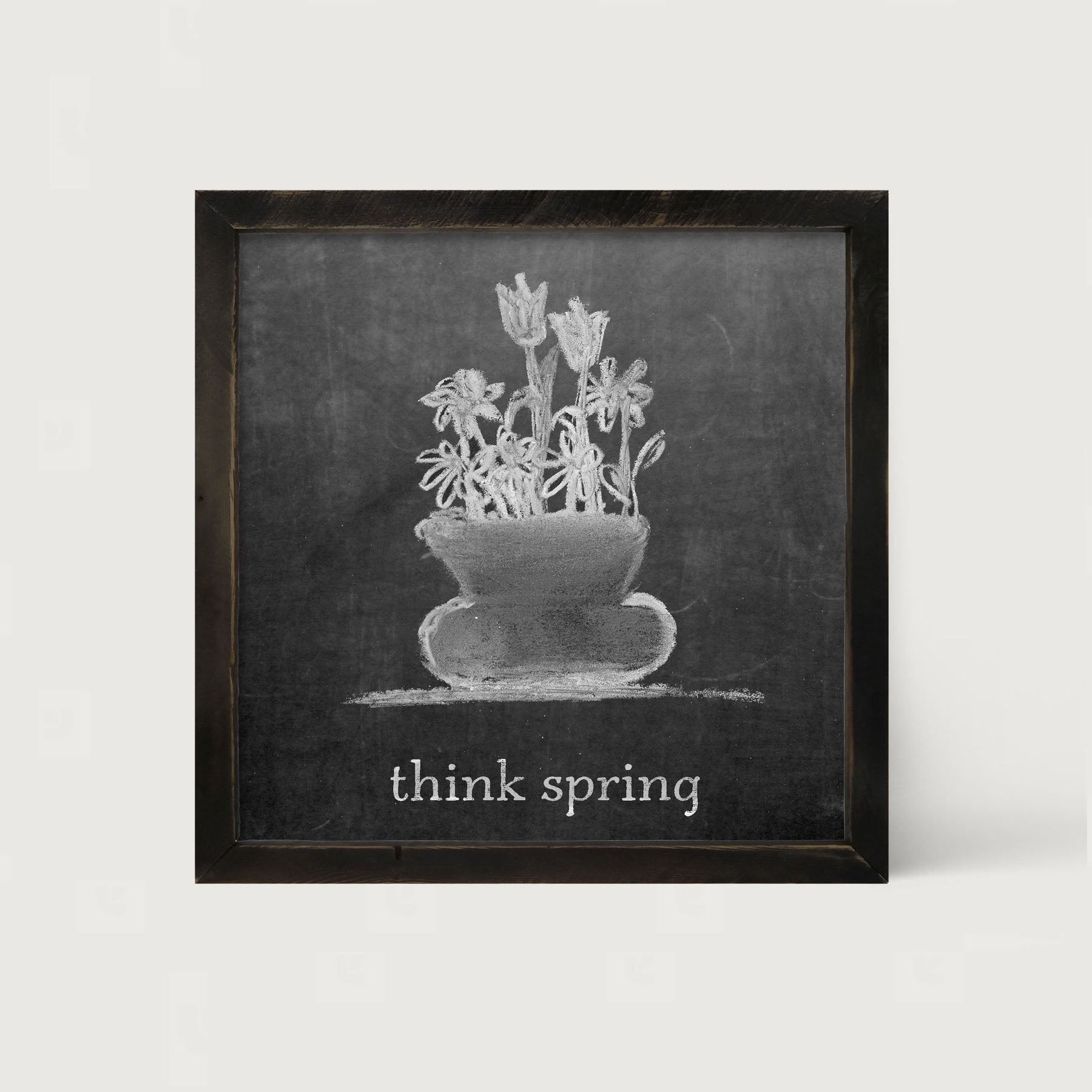 Chalk Think Spring - Framed art