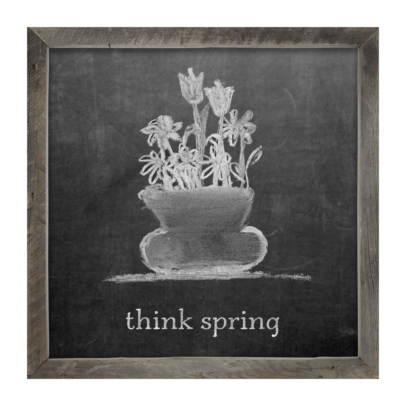 Chalk Think Spring - Framed art