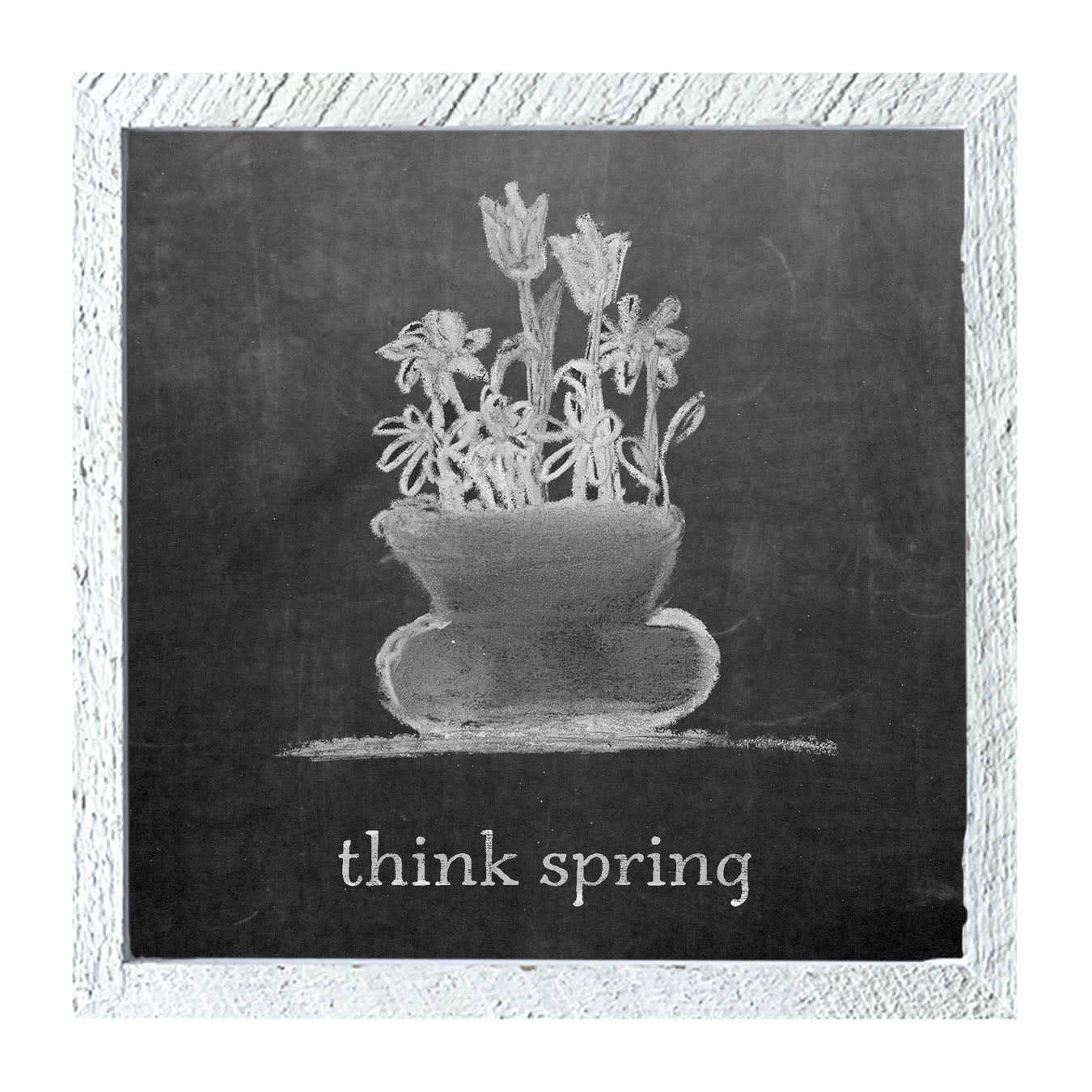 Chalk Think Spring - Framed art