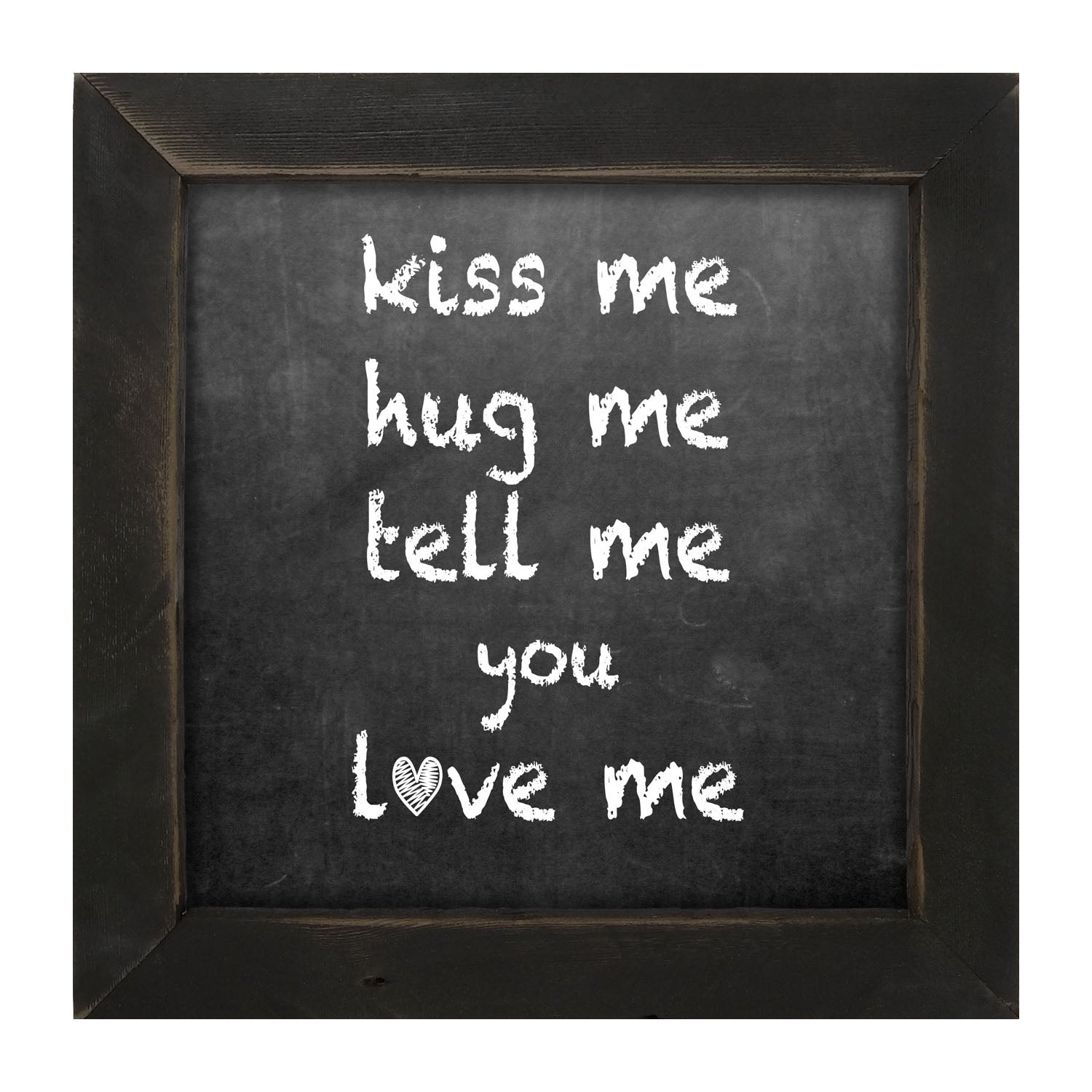 Chalk Kiss Me - Framed art