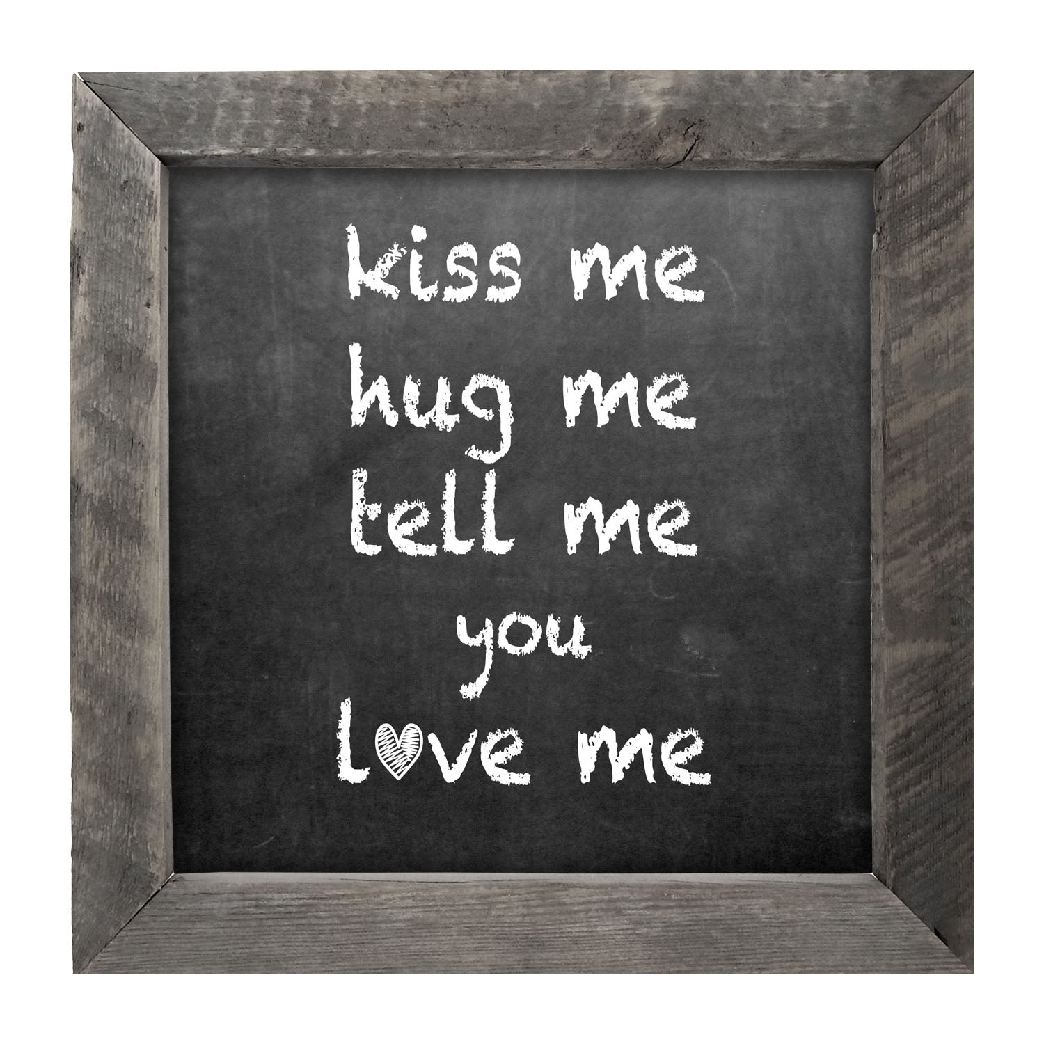 Chalk Kiss Me - Framed art