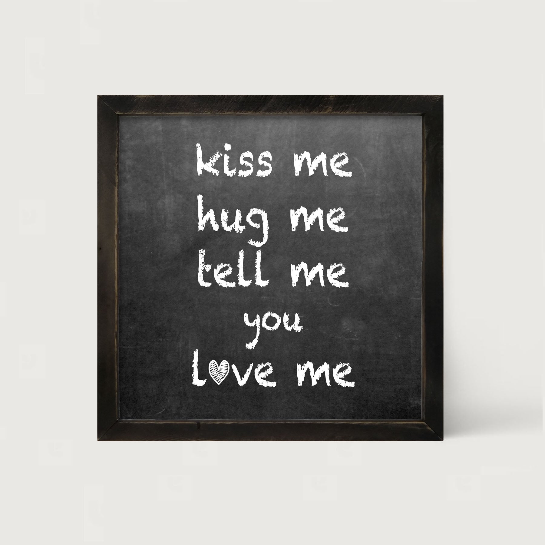 Chalk Kiss Me - Framed art