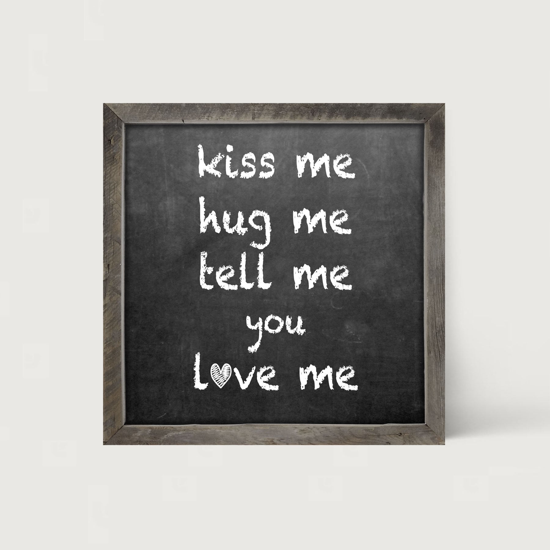 Chalk Kiss Me - Framed art