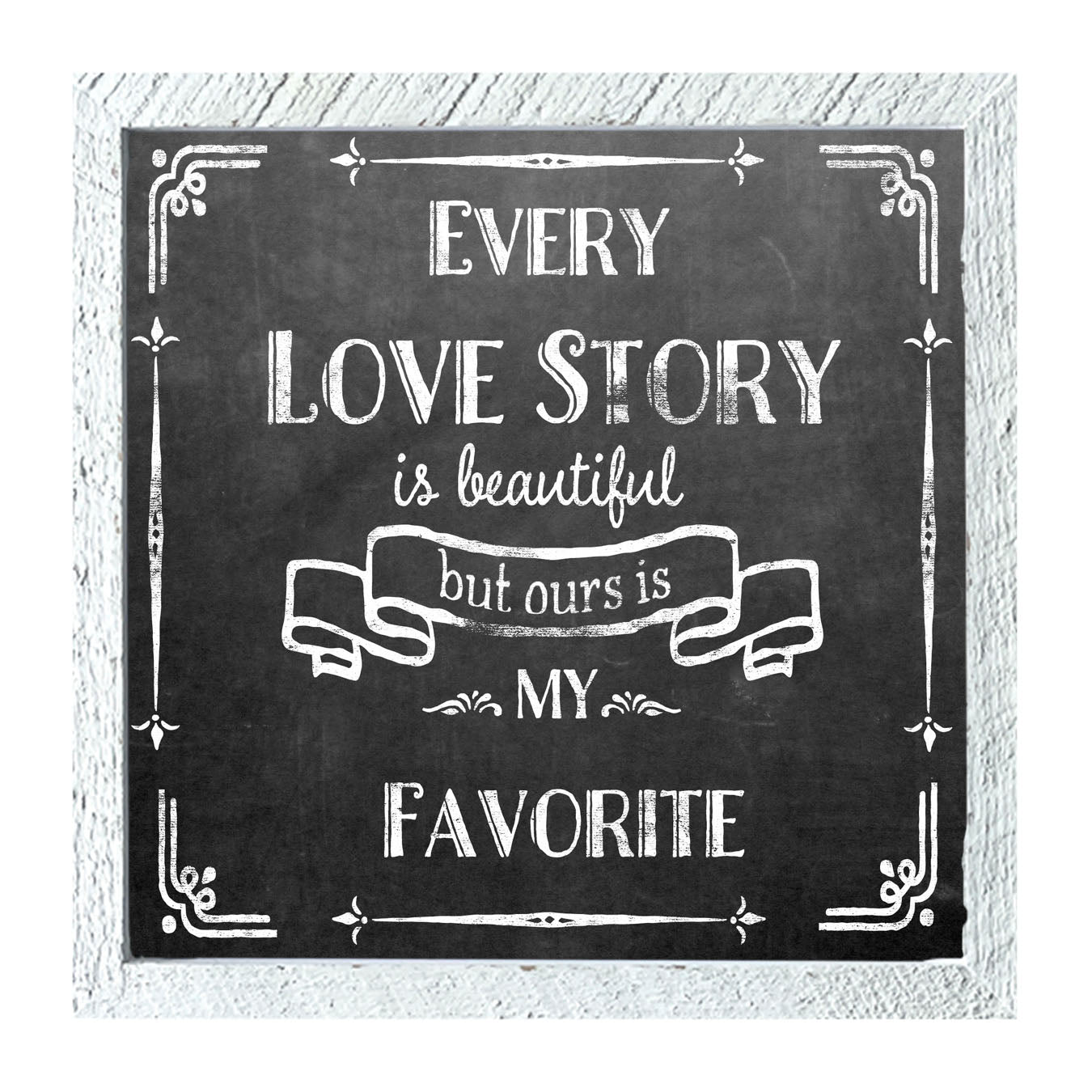 Chalk Every Love Story - Framed art