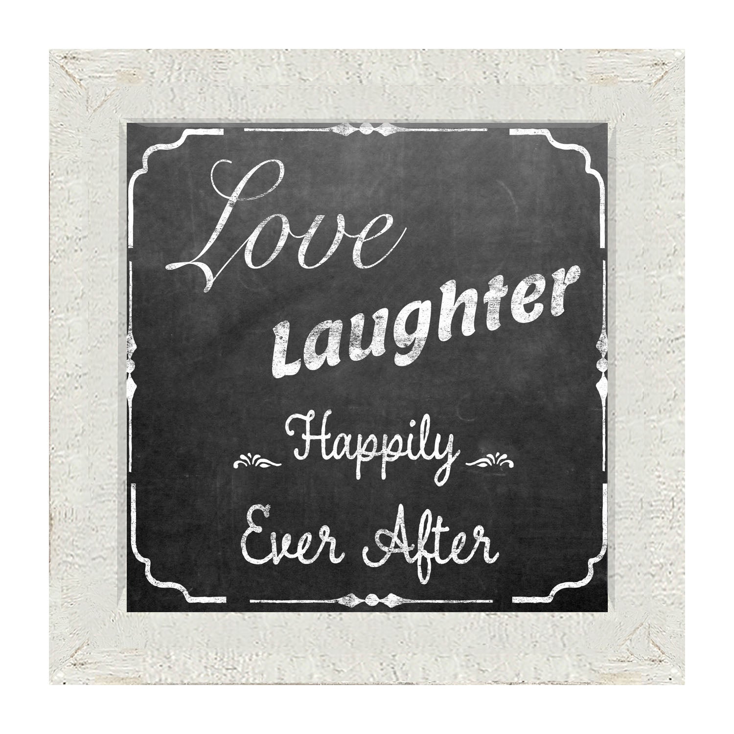 Chalk Love Laughter - Framed art