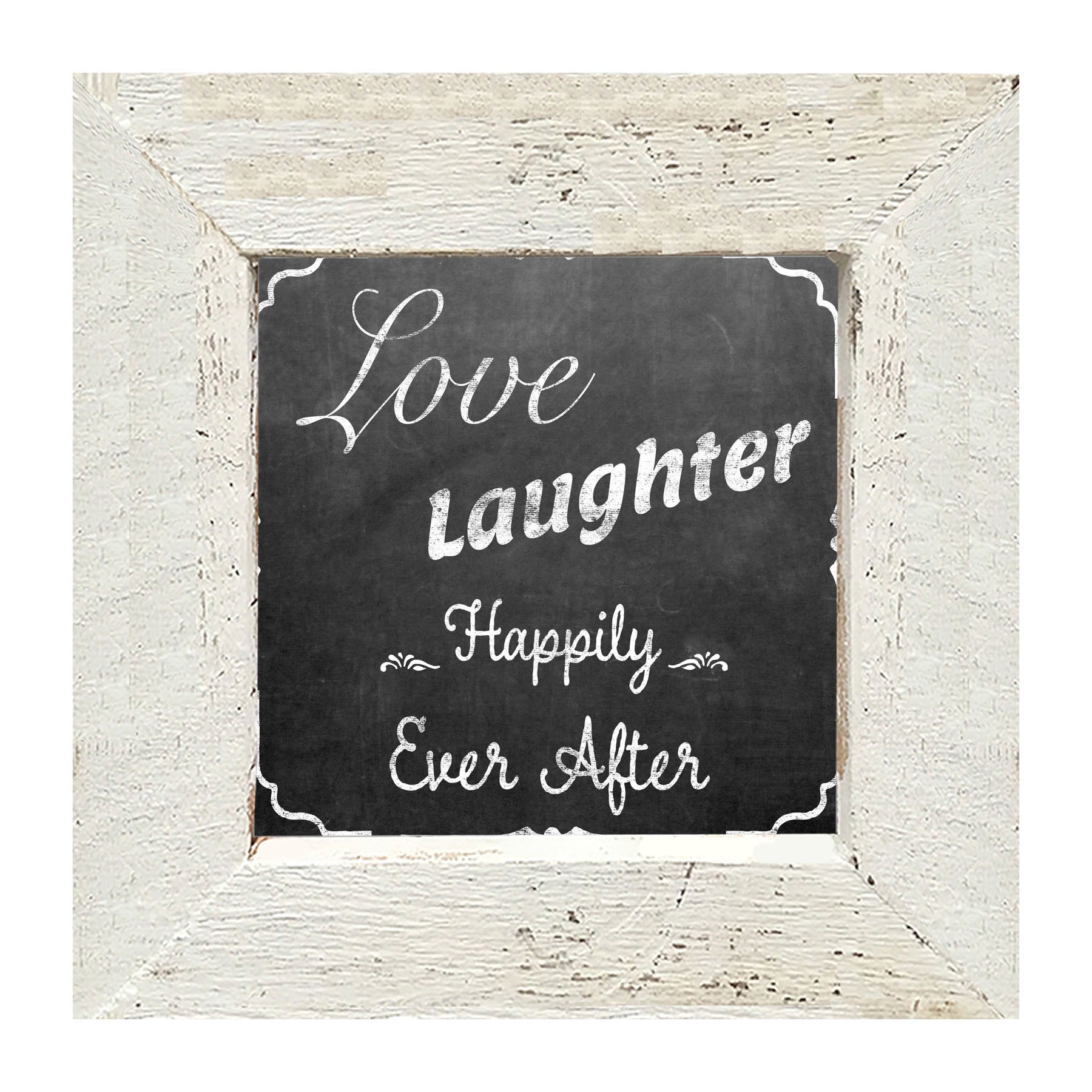 Chalk Love Laughter - Framed art